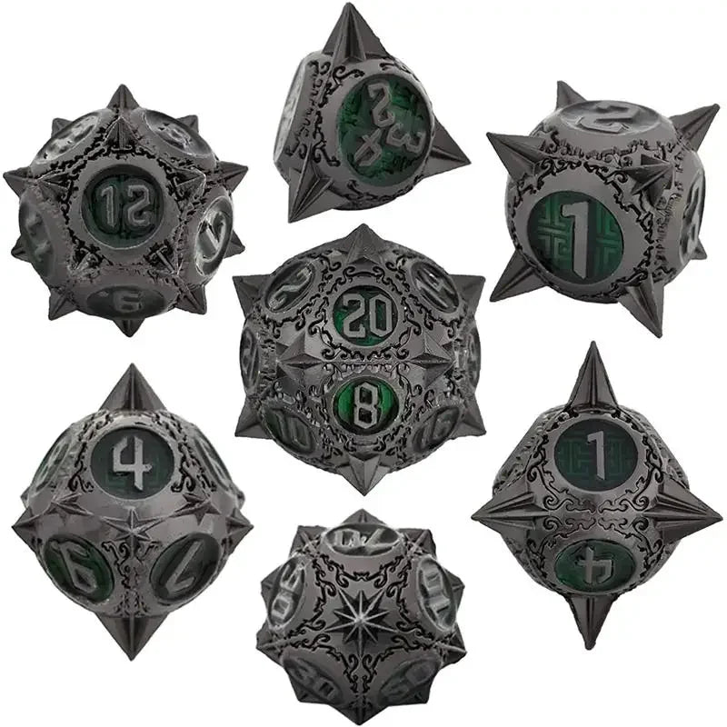 Runestone Forge – Metal 7‑Piece Dice Set