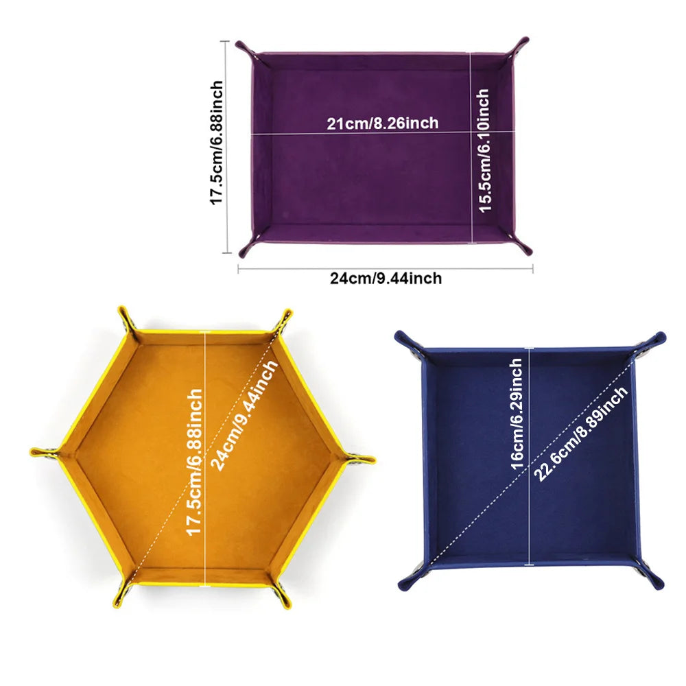 Ethereal Veil – Leather & Velvet Folding Dice Tray