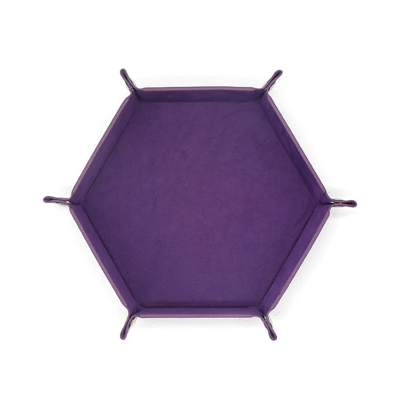 Ethereal Aegis – Leather & Velvet Folding Dice Tray