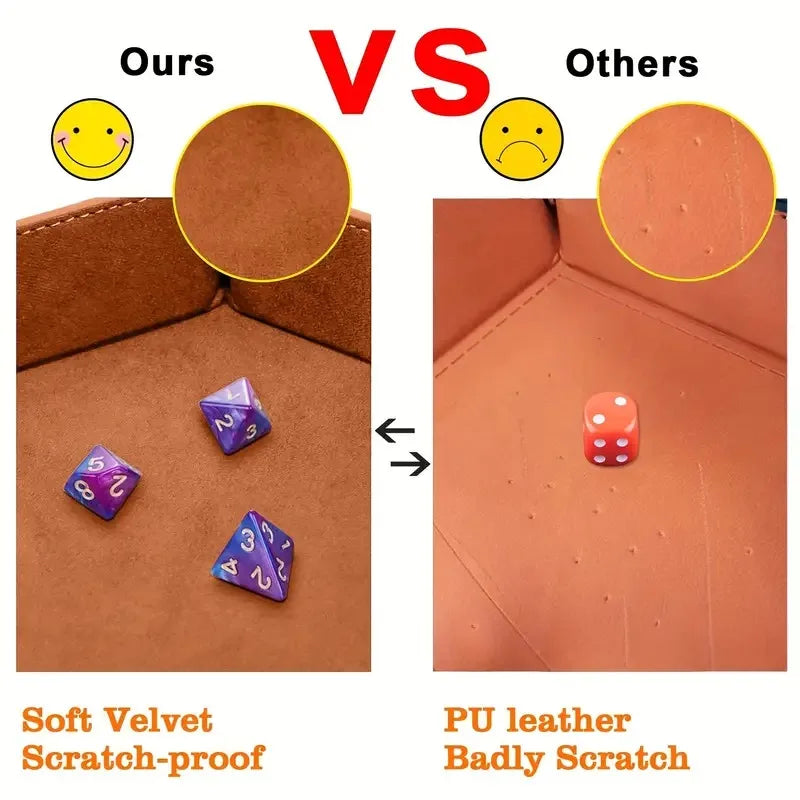 Arcane Ward – Leather & Velvet Folding Dice Tray