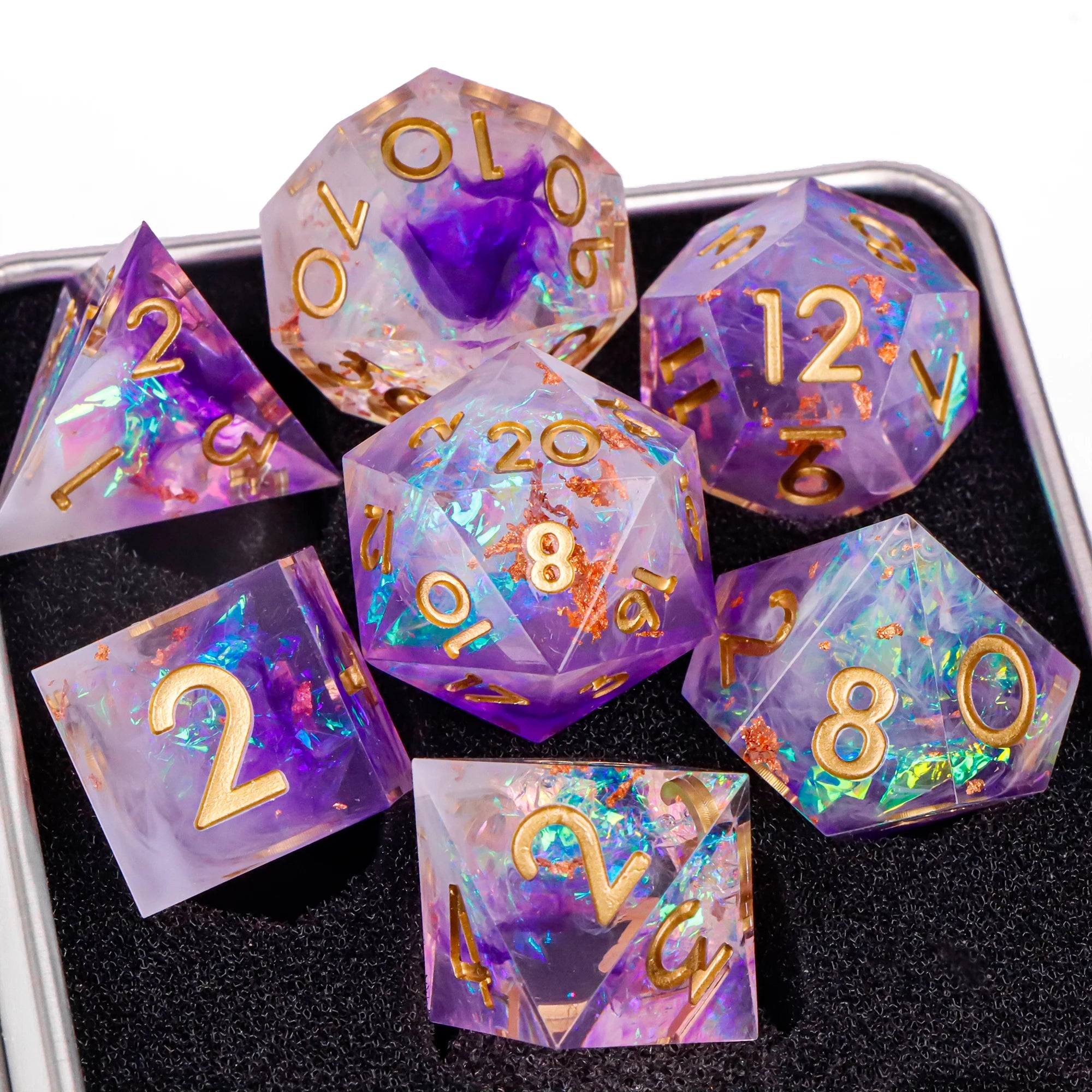 Moonlance – Resin 7‑Piece Dice Set