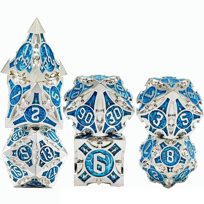 Runestone Forge – Metal 7‑Piece Dice Set