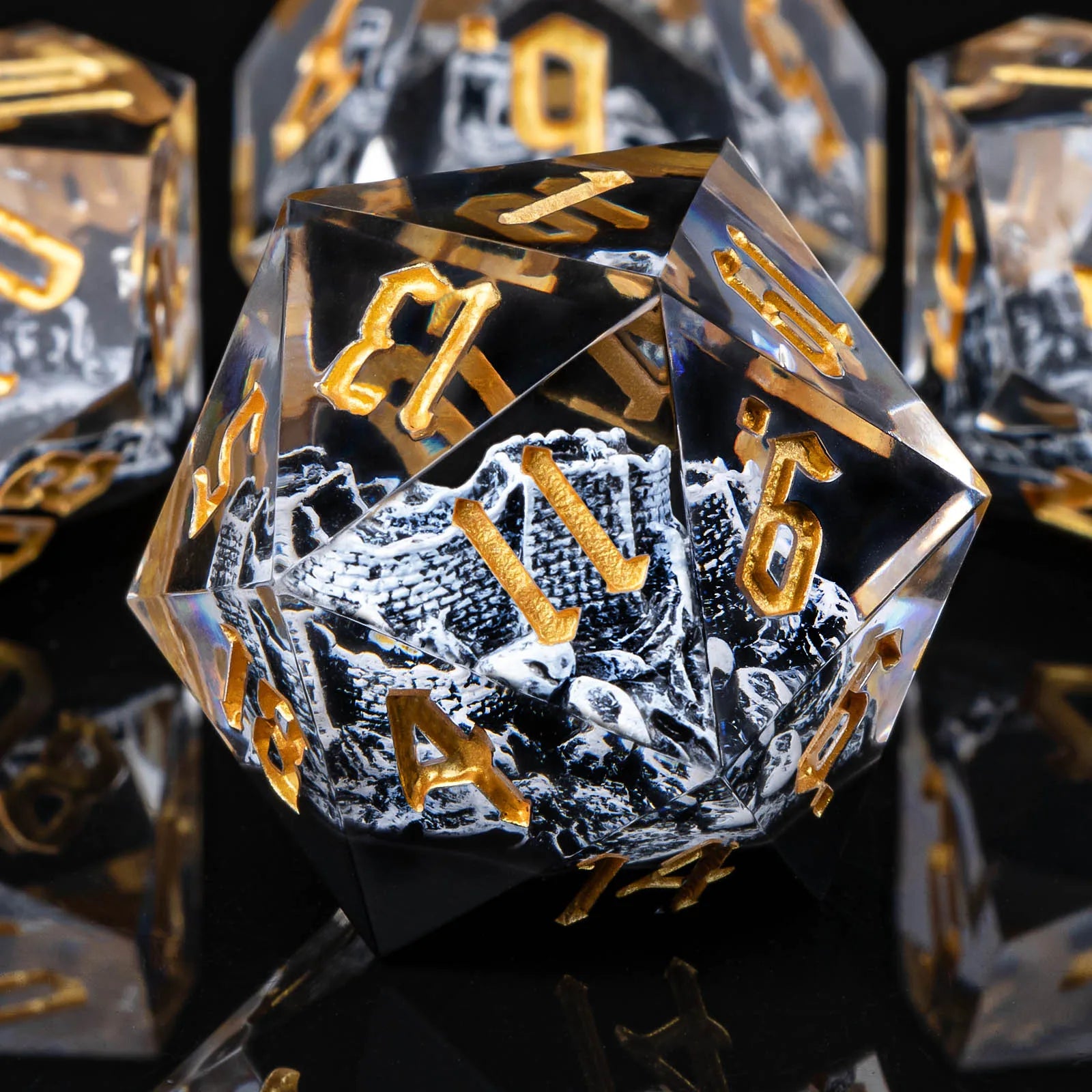 Sunshard – Resin 7‑Piece Dice Set