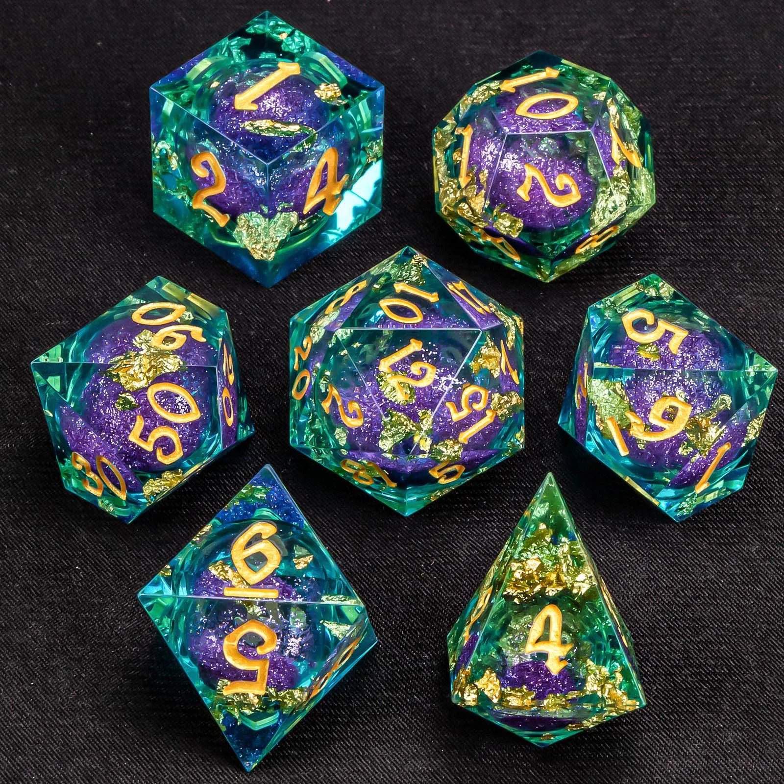 Infernal Pulse – Liquid‑Core 7‑Piece Dice Set