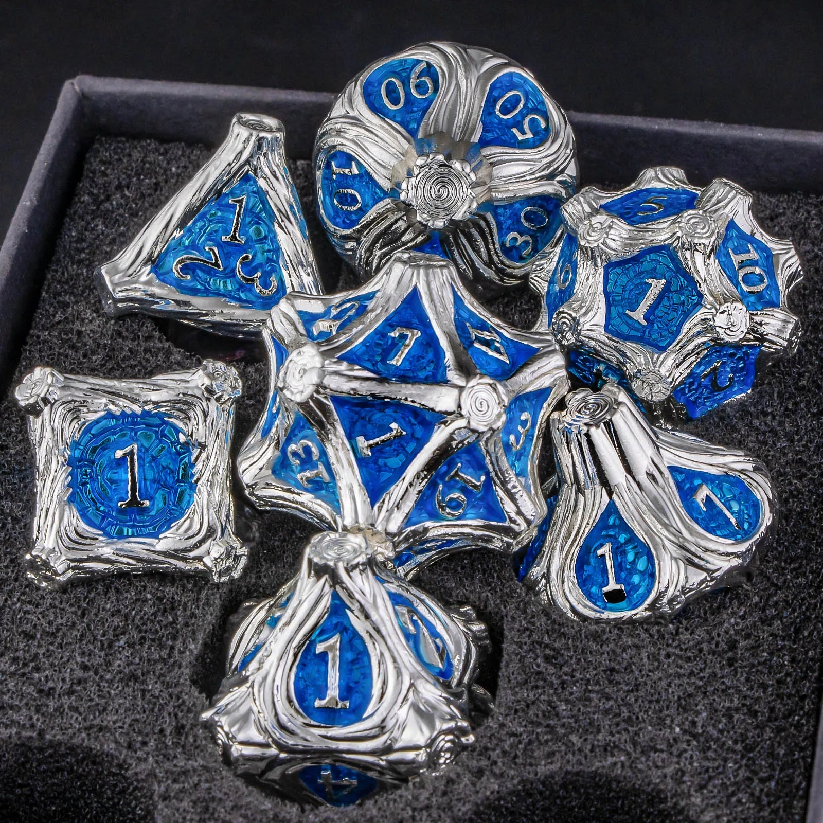 Shadowspire – Metal 7‑Piece Dice Set
