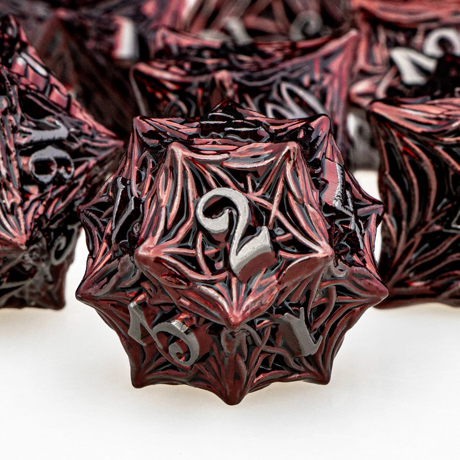 Ironflame – Metal 7‑Piece Dice Set