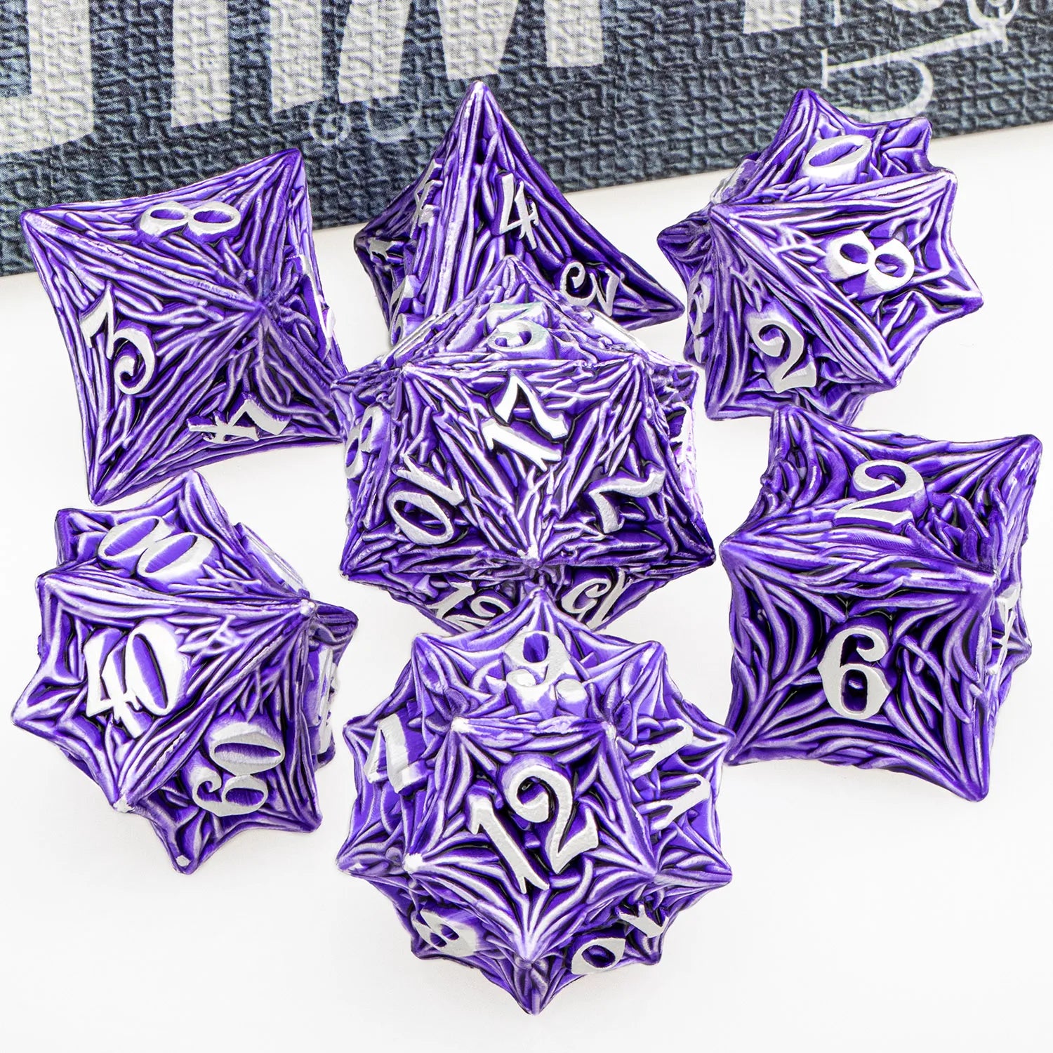 Ironflame – Metal 7‑Piece Dice Set