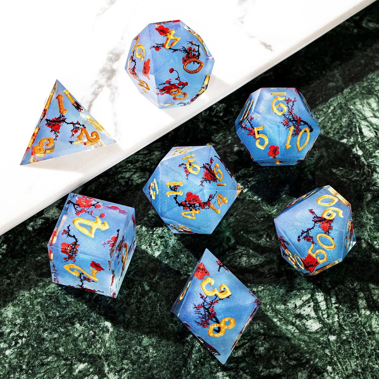 Arcane Halo – Resin 7‑Piece Dice Set