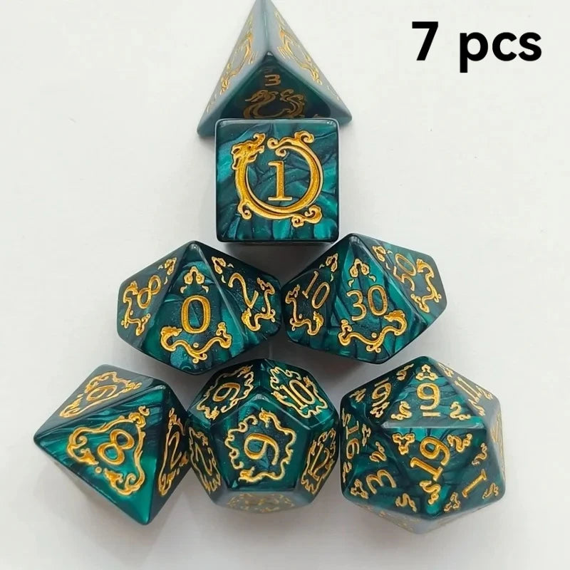 Crystal Veil – 7‑Piece Dice Set