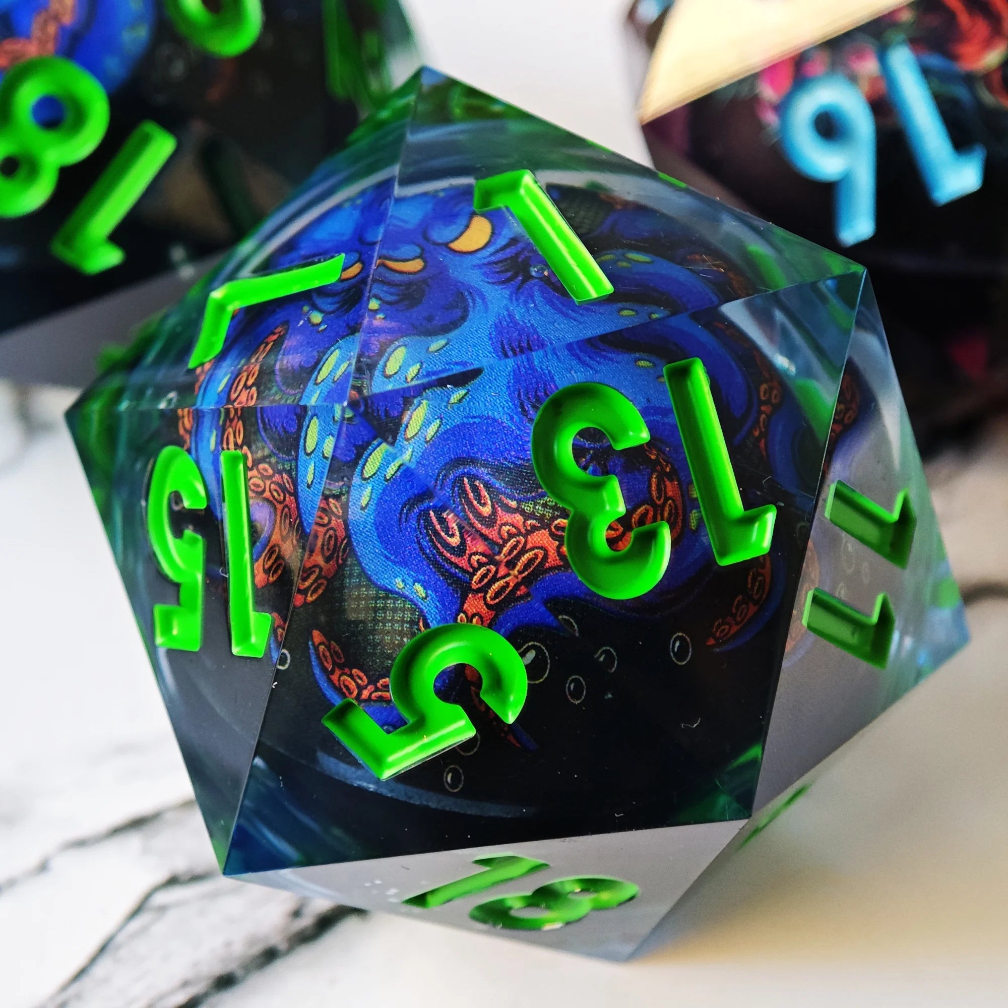 Arcane Hex – Resin 7‑Piece Dice Set