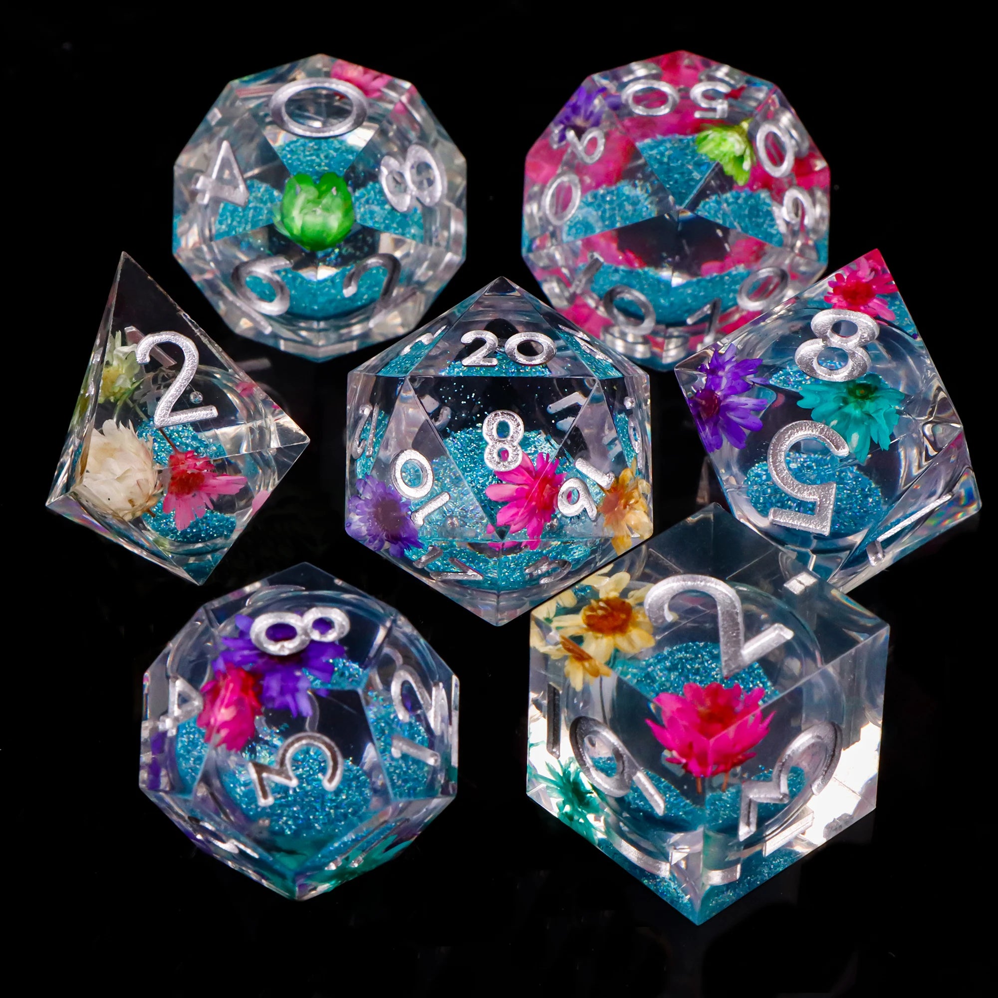 Stormglass – Liquid‑Core 7‑Piece Dice Set