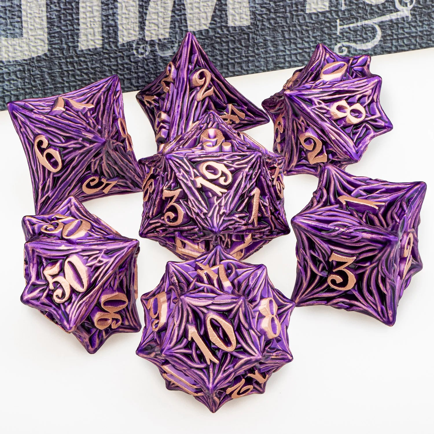 Ironflame – Metal 7‑Piece Dice Set