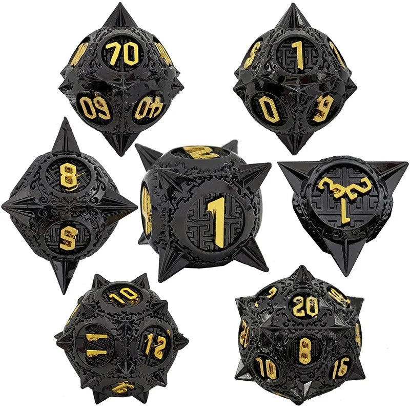 Runestone Forge – Metal 7‑Piece Dice Set