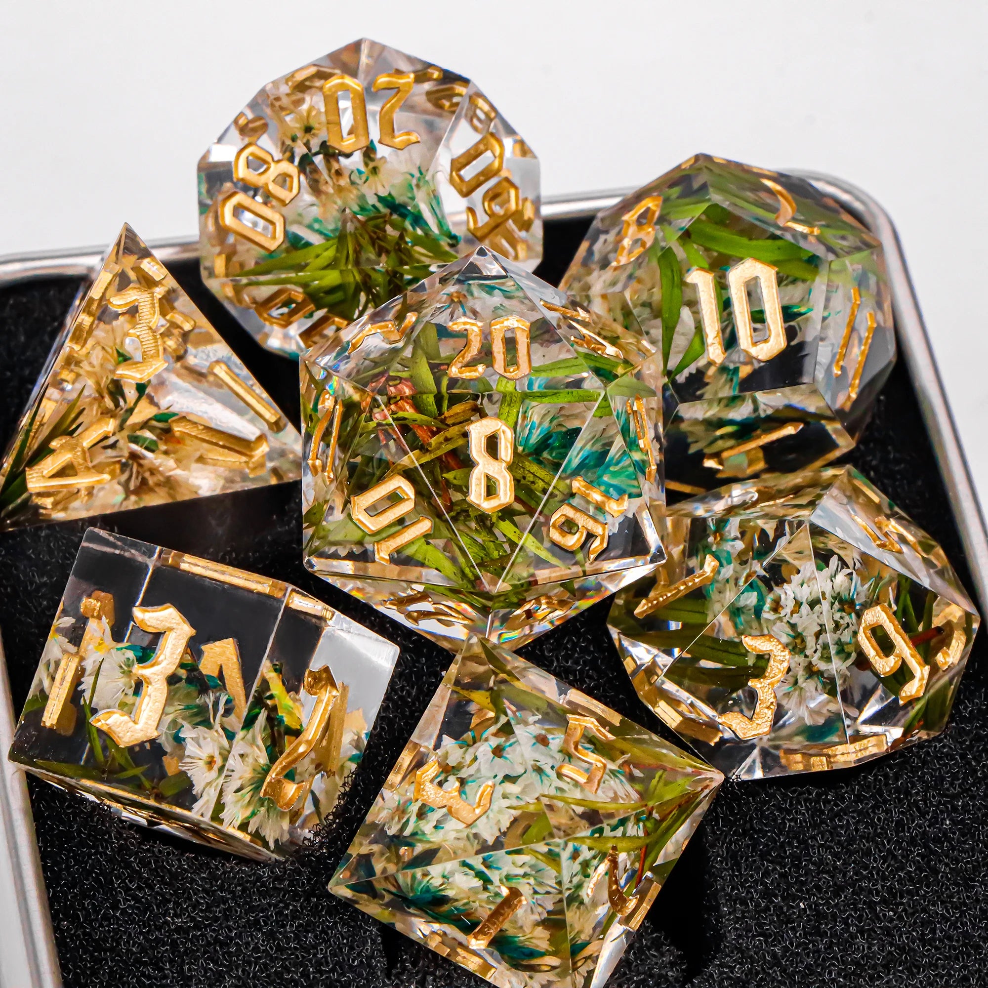 Moonlance – Resin 7‑Piece Dice Set