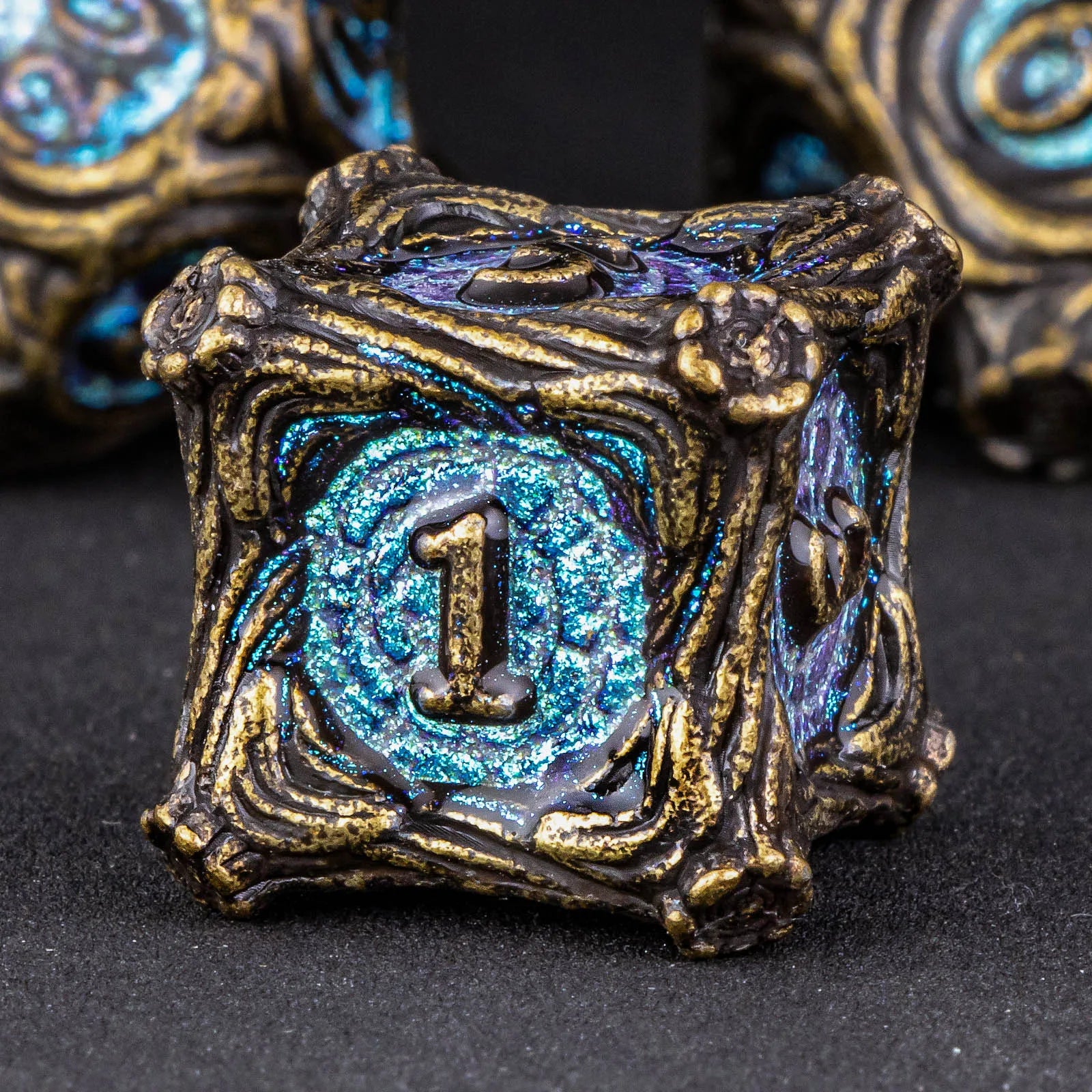 Shadowspire – Metal 7‑Piece Dice Set