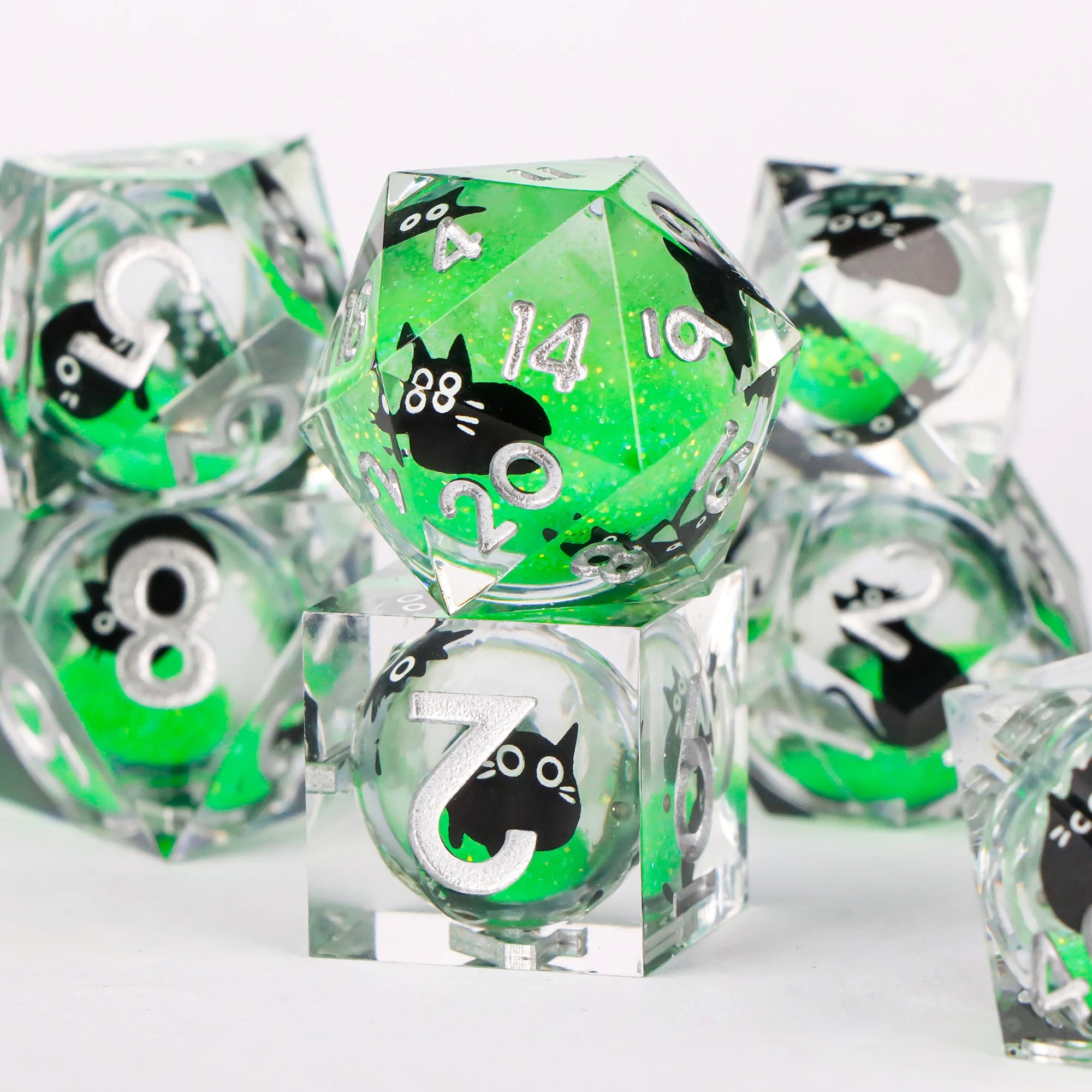 Stormglass – Liquid‑Core 7‑Piece Dice Set