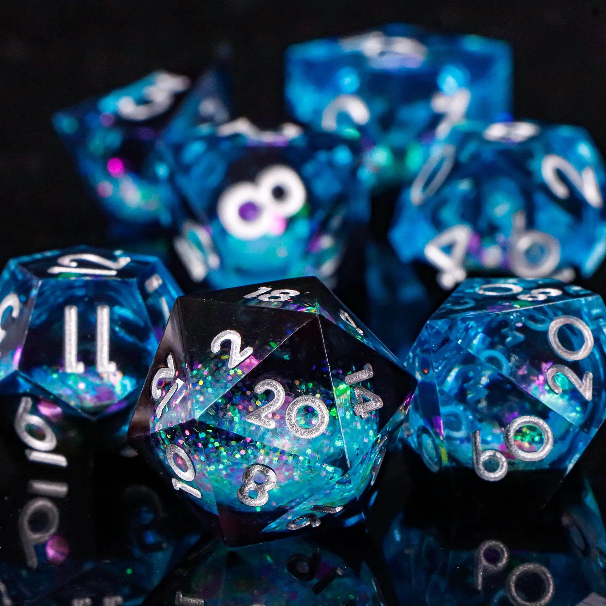 Moonlance – Resin 7‑Piece Dice Set