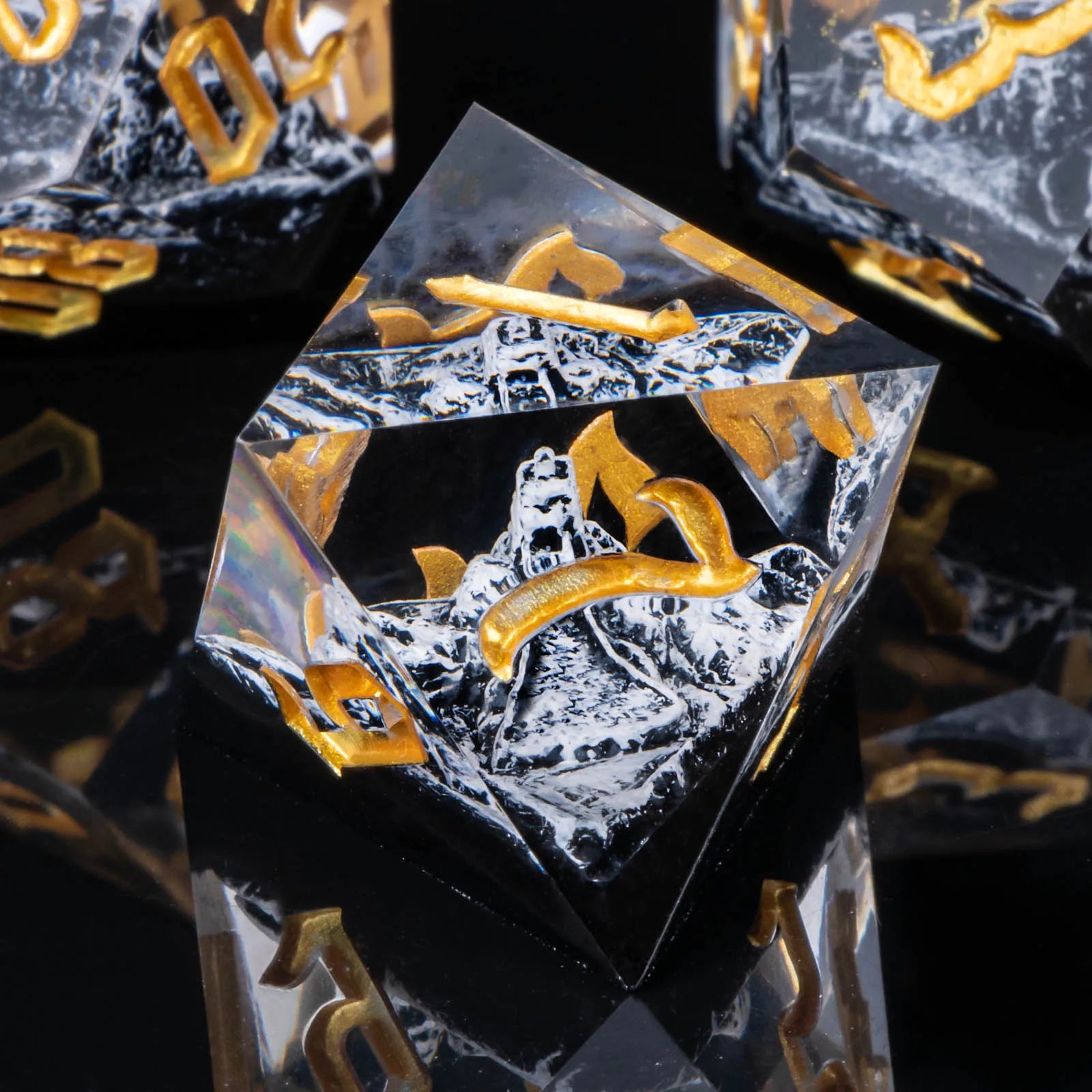 Sunshard – Resin 7‑Piece Dice Set