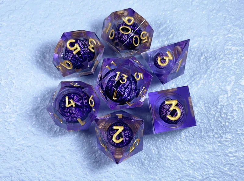 Twilight Aegis – Resin 7‑Piece Dice Set