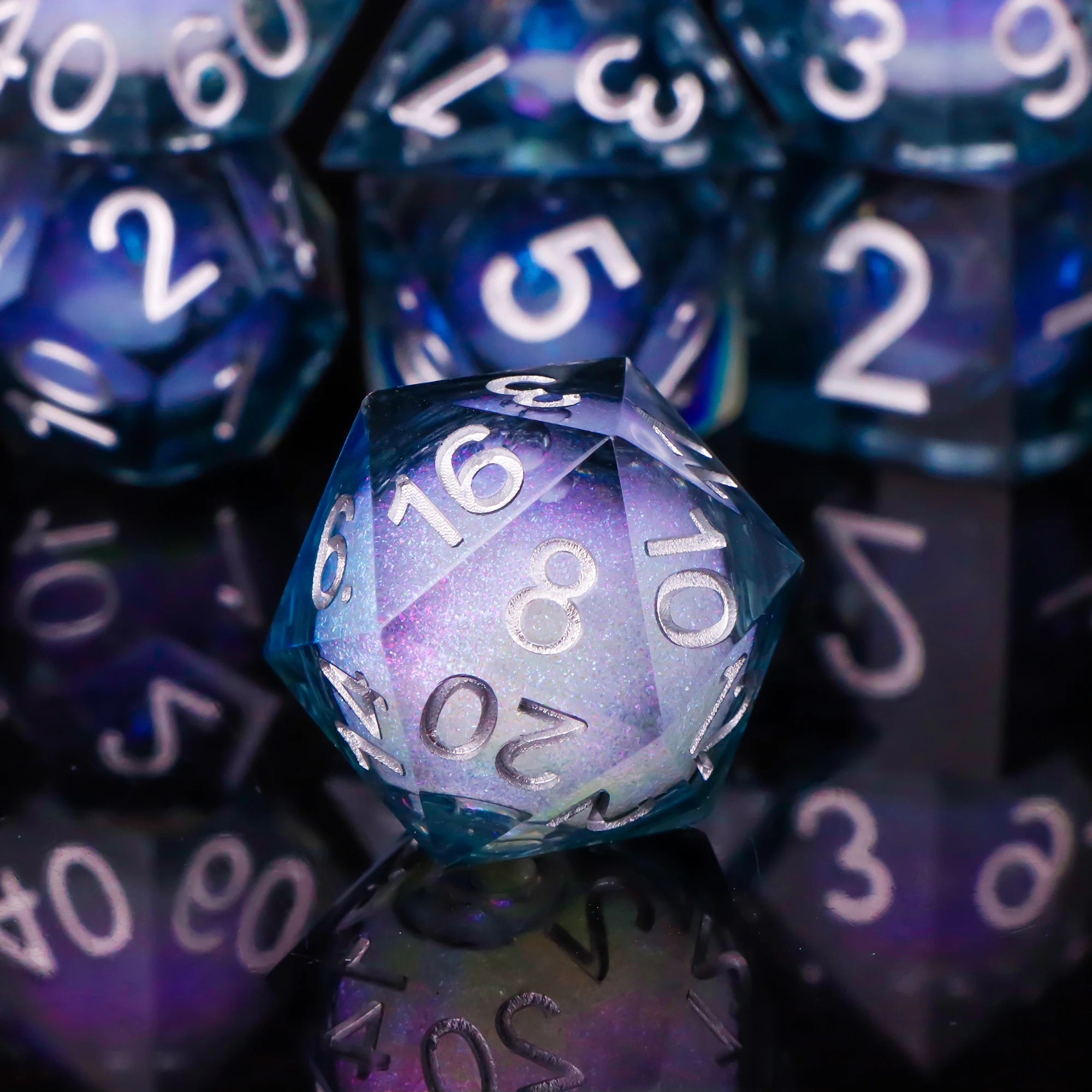 Stormglass – Liquid‑Core 7‑Piece Dice Set
