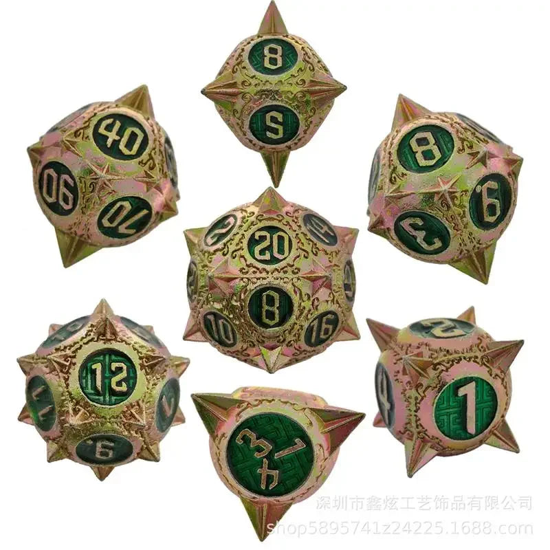 Runestone Forge – Metal 7‑Piece Dice Set