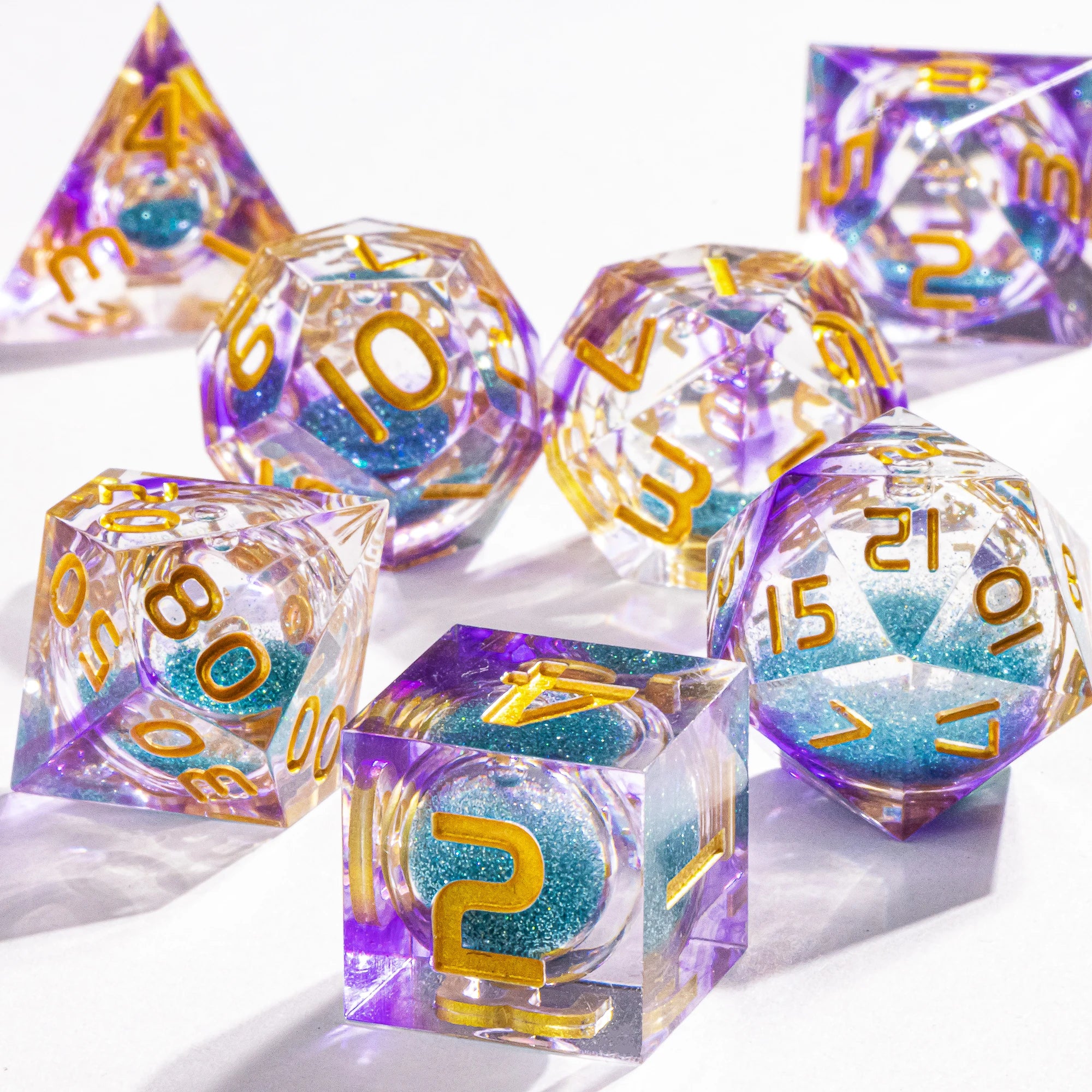 Infernal Pulse – Liquid‑Core 7‑Piece Dice Set