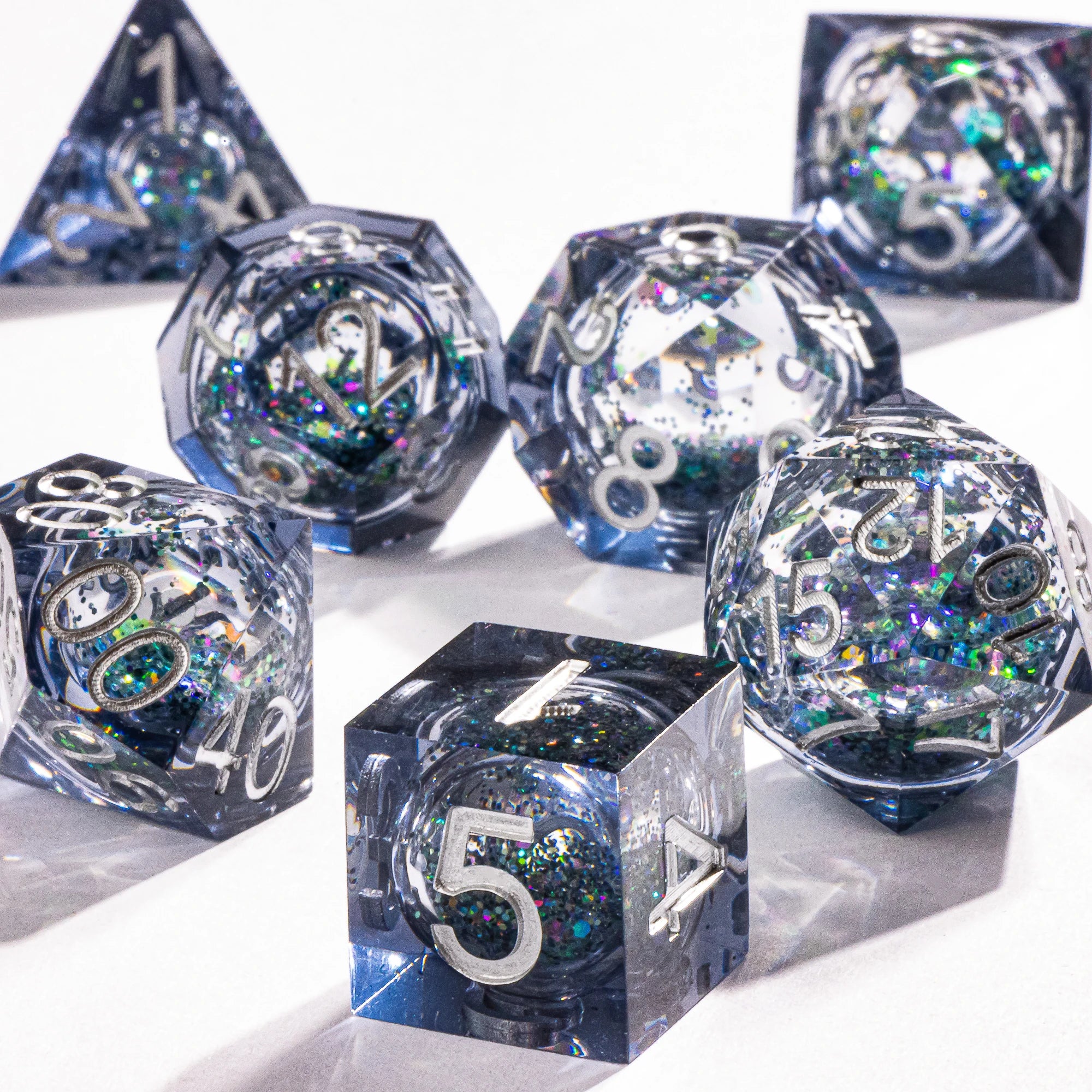 Infernal Pulse – Liquid‑Core 7‑Piece Dice Set