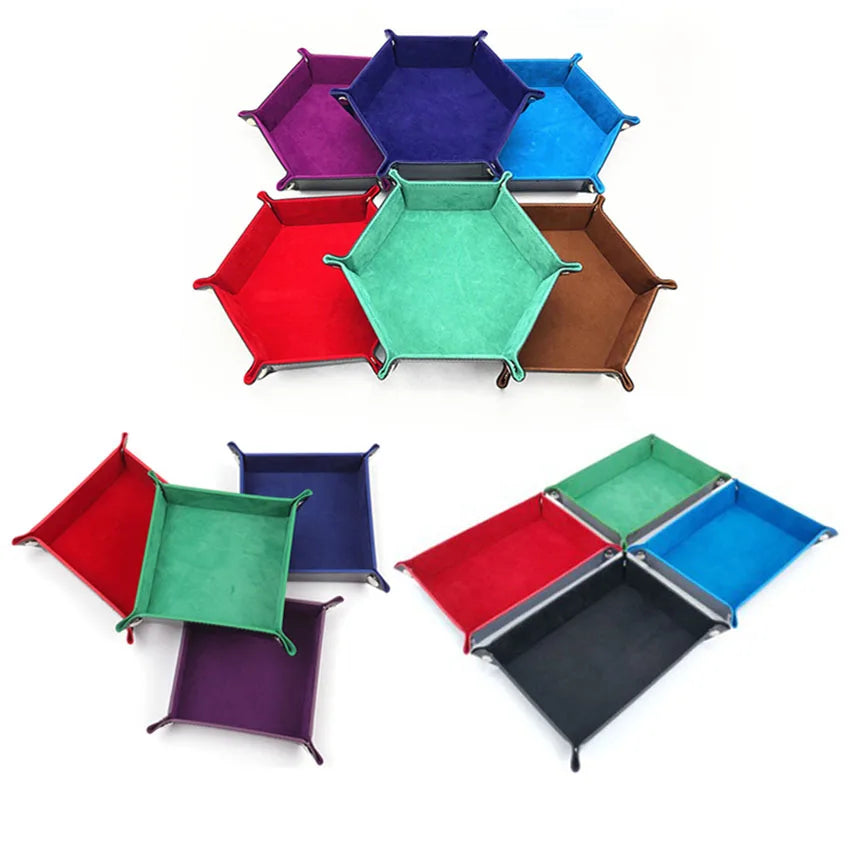 Ethereal Veil – Leather & Velvet Folding Dice Tray