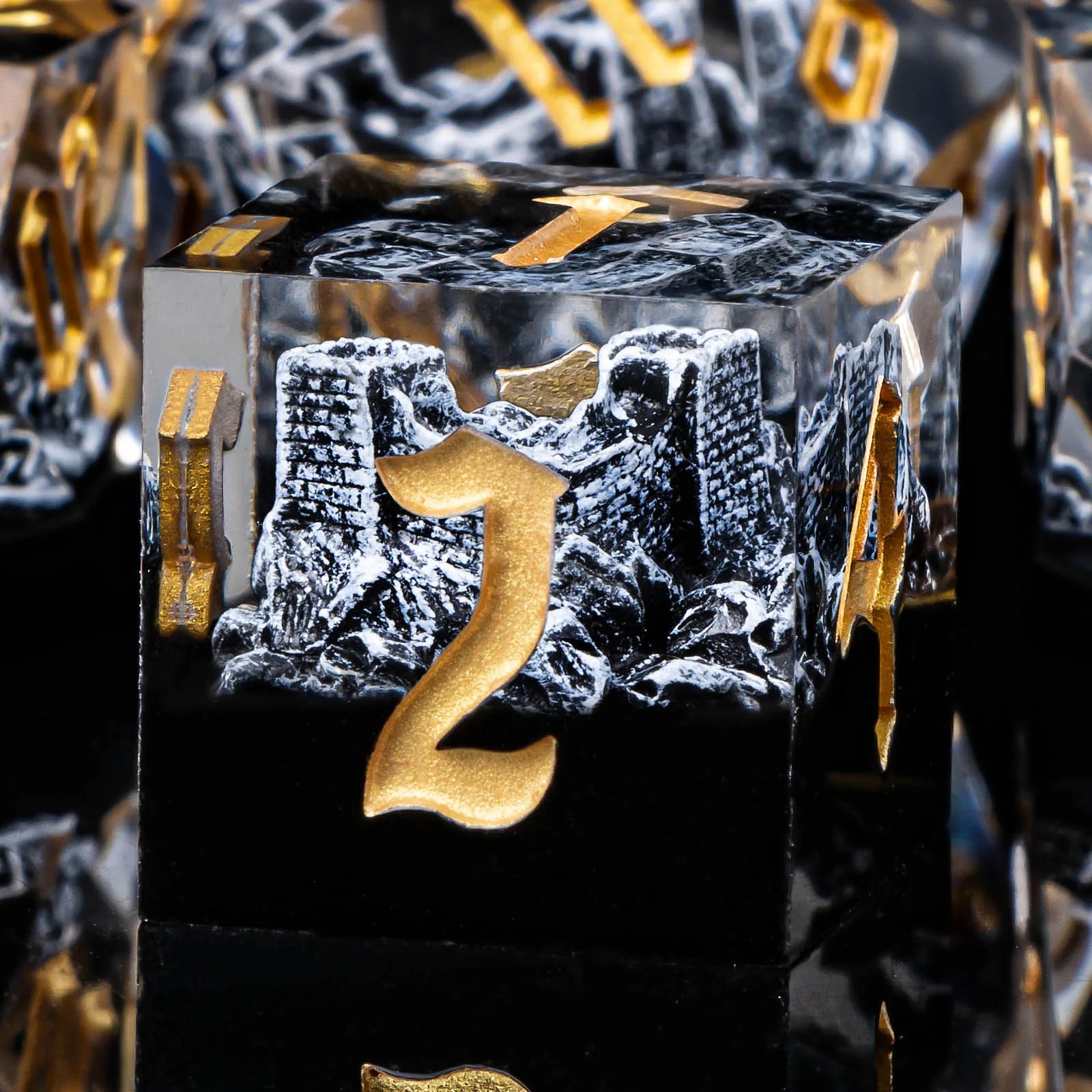 Sunshard – Resin 7‑Piece Dice Set