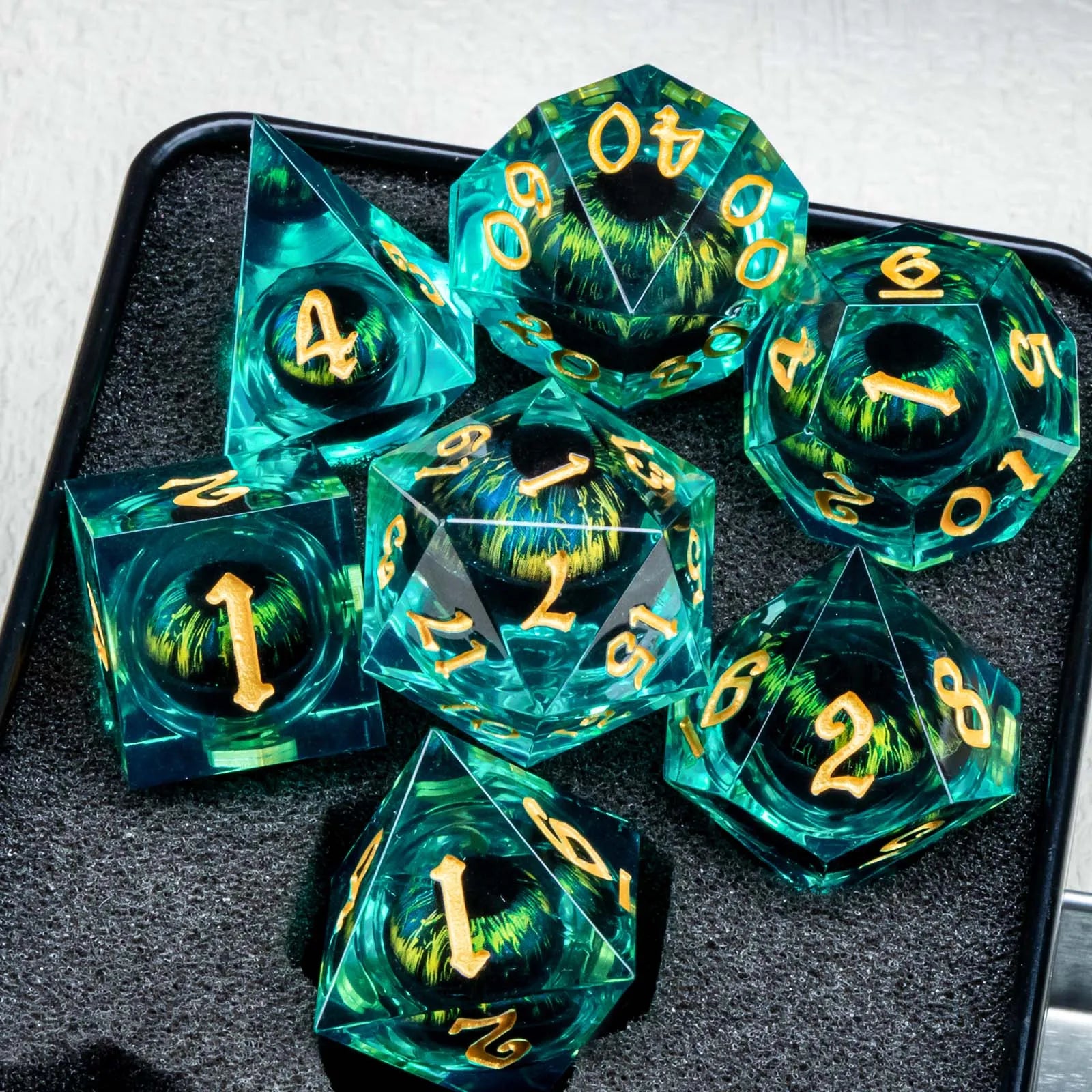 Ethereal Core – Liquid‑Core 7‑Piece Dice Set