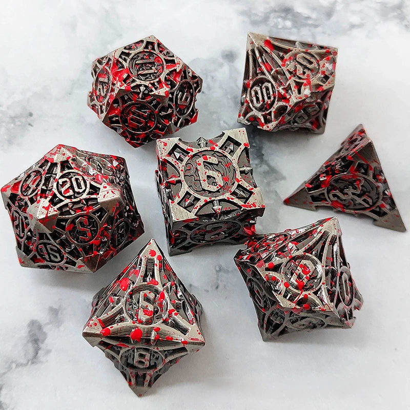 Runestone Forge – Metal 7‑Piece Dice Set