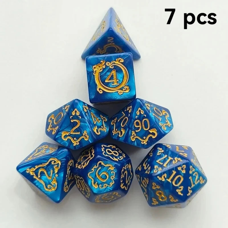 Crystal Veil – 7‑Piece Dice Set