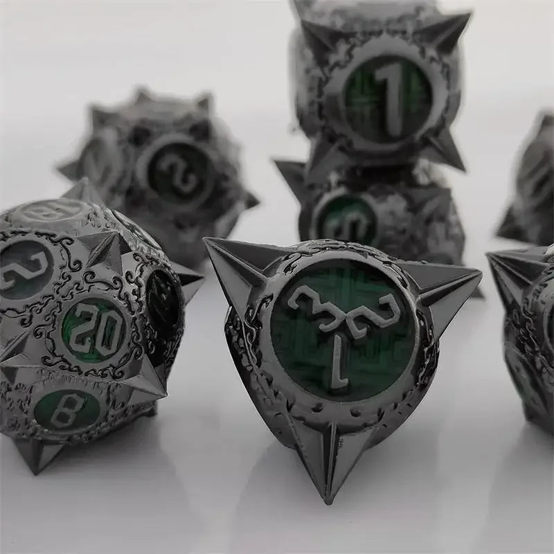 Runestone Forge – Metal 7‑Piece Dice Set