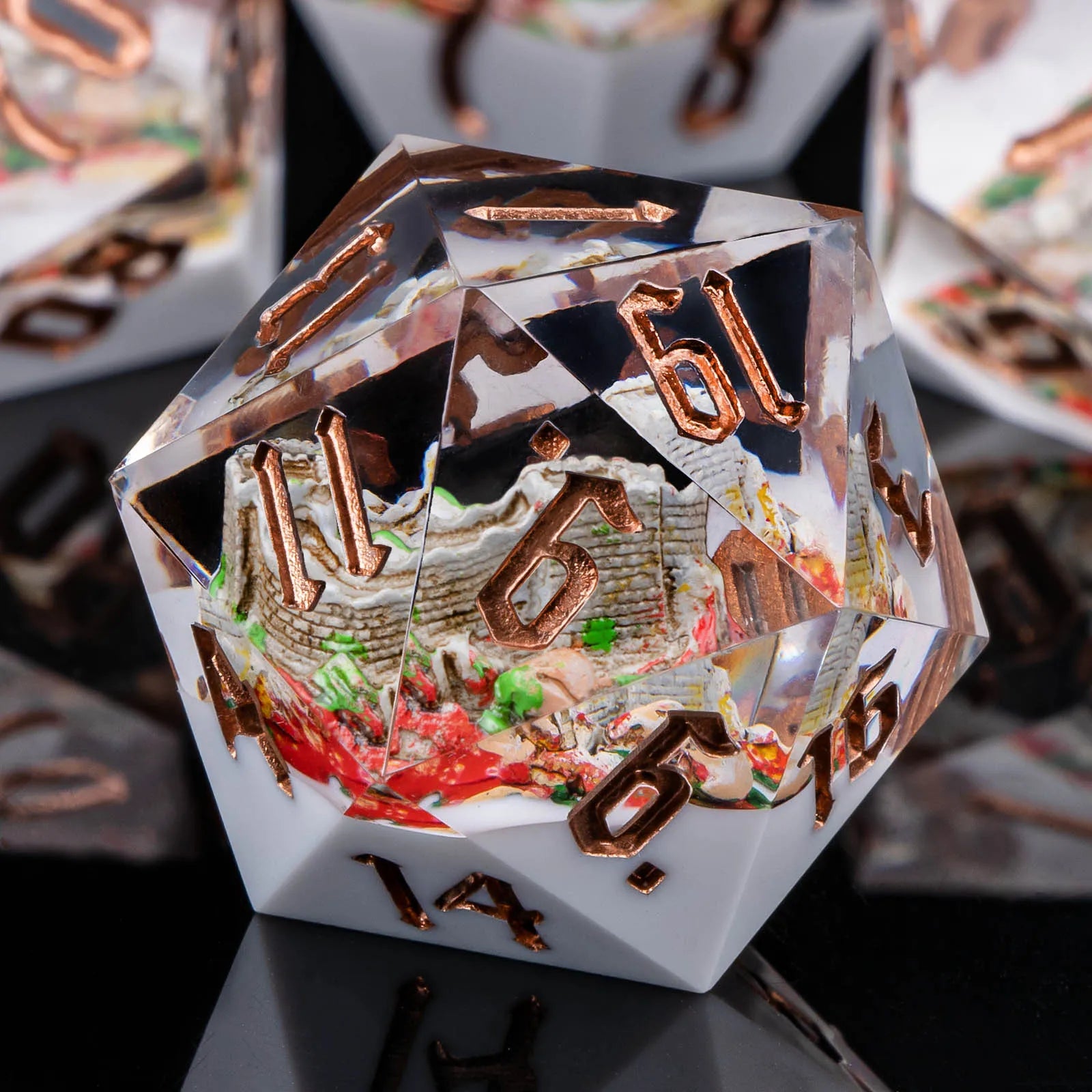 Sunshard – Resin 7‑Piece Dice Set