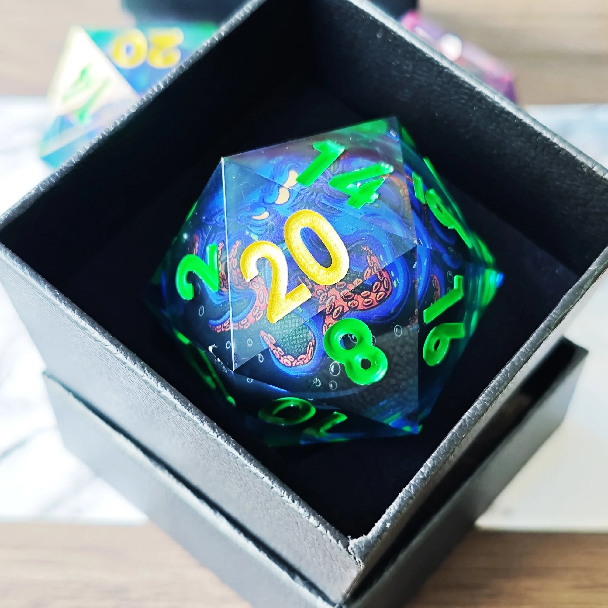 Arcane Hex – Resin 7‑Piece Dice Set