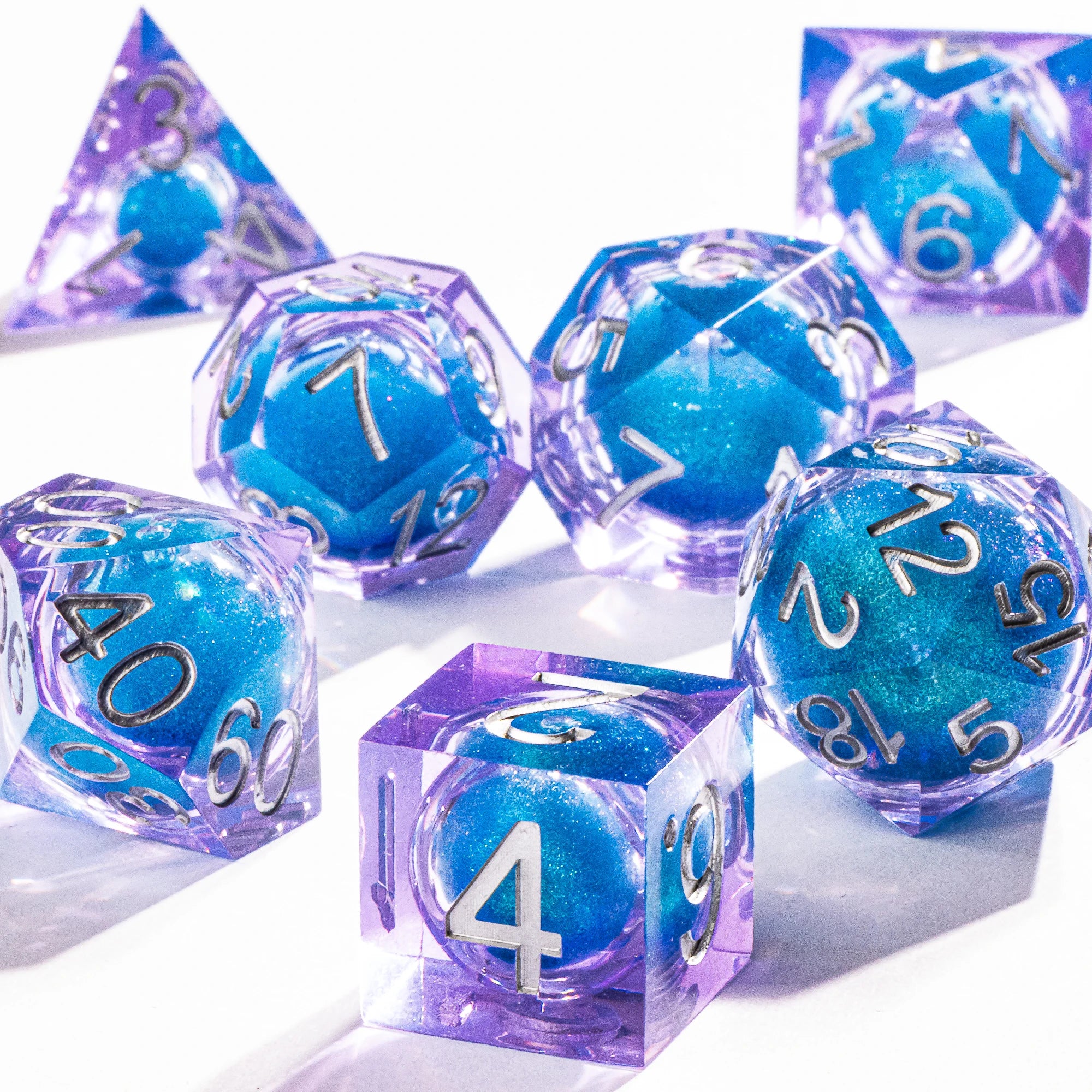 Infernal Pulse – Liquid‑Core 7‑Piece Dice Set