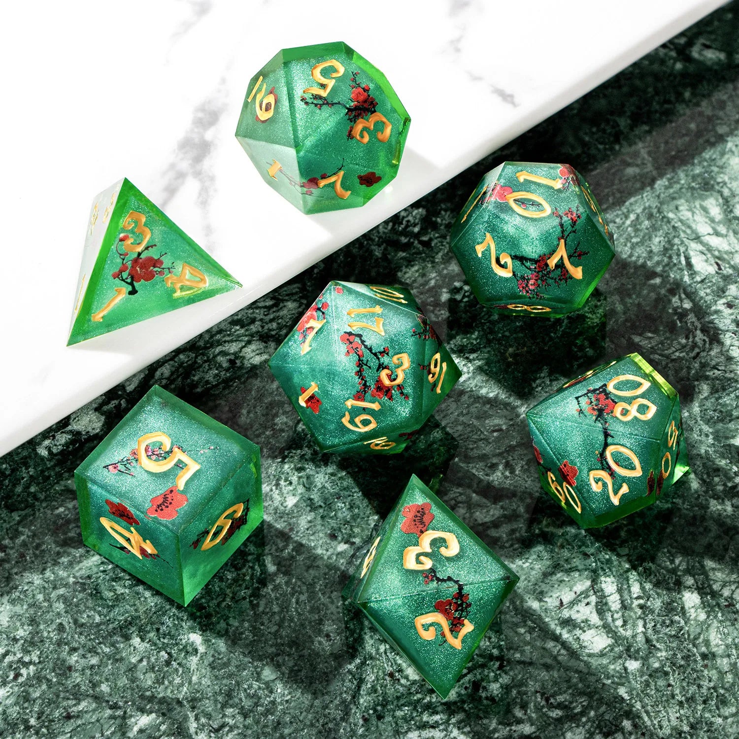 Arcane Halo – Resin 7‑Piece Dice Set
