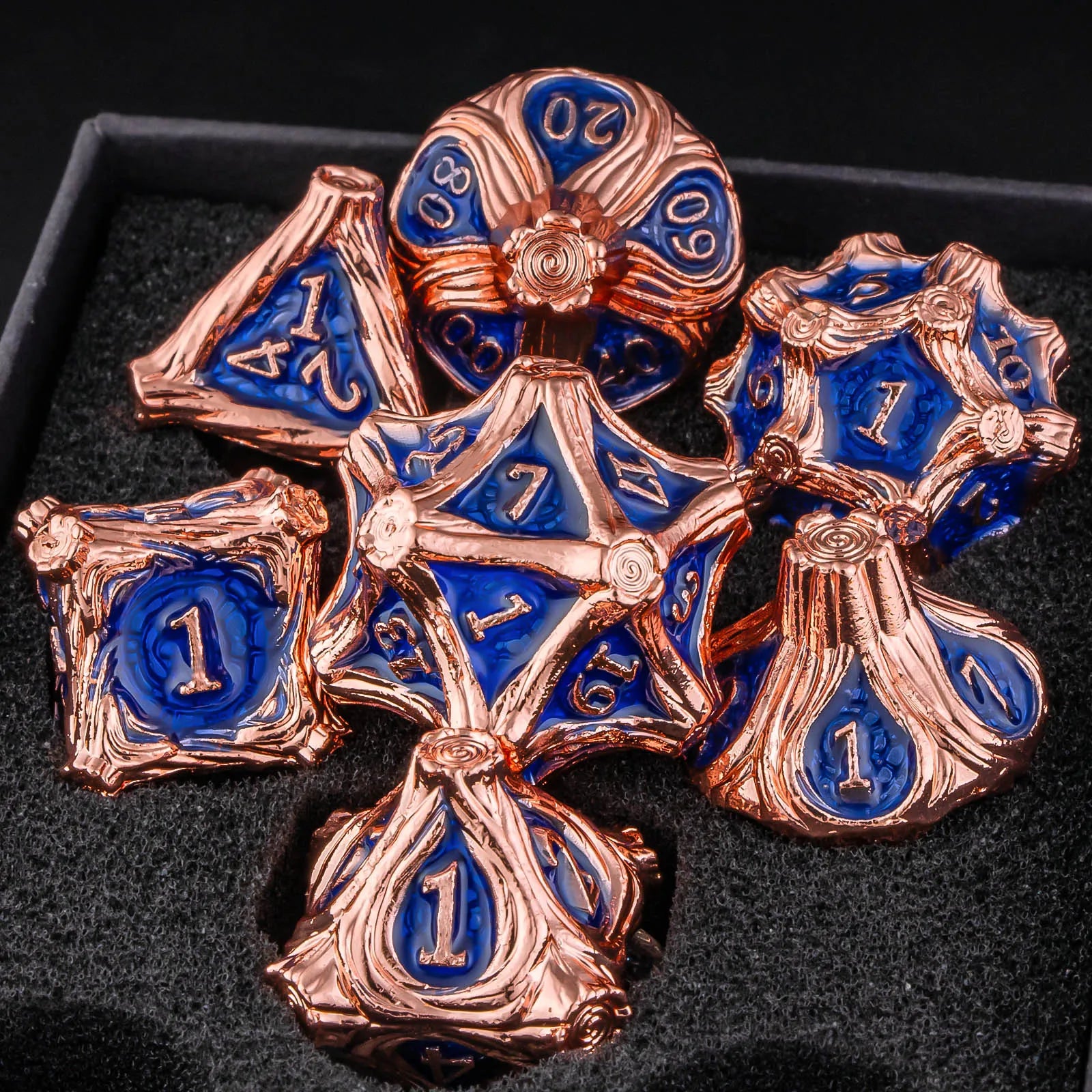 Shadowspire – Metal 7‑Piece Dice Set