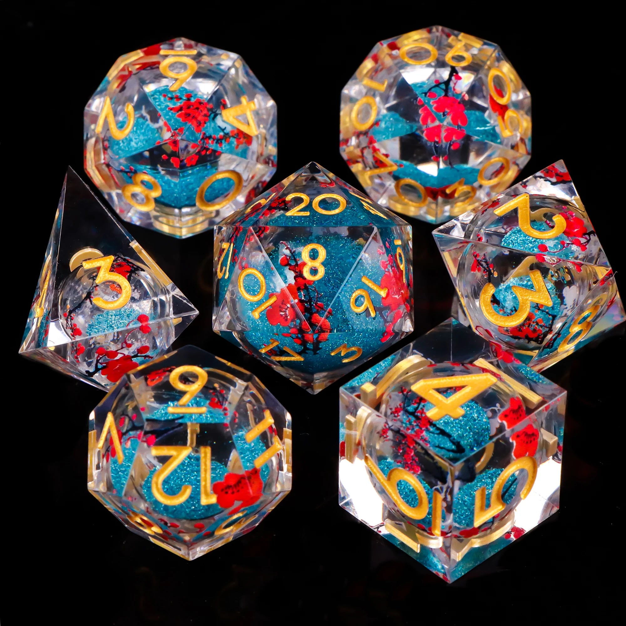 Stormglass – Liquid‑Core 7‑Piece Dice Set