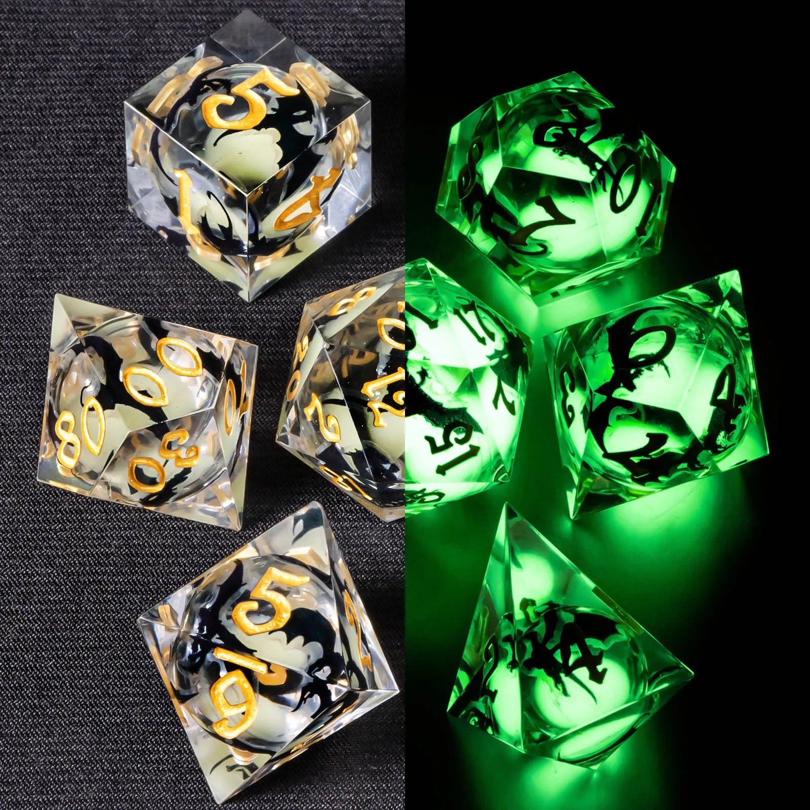 Voidwhisper – Liquid‑Core 7‑Piece Dice Set
