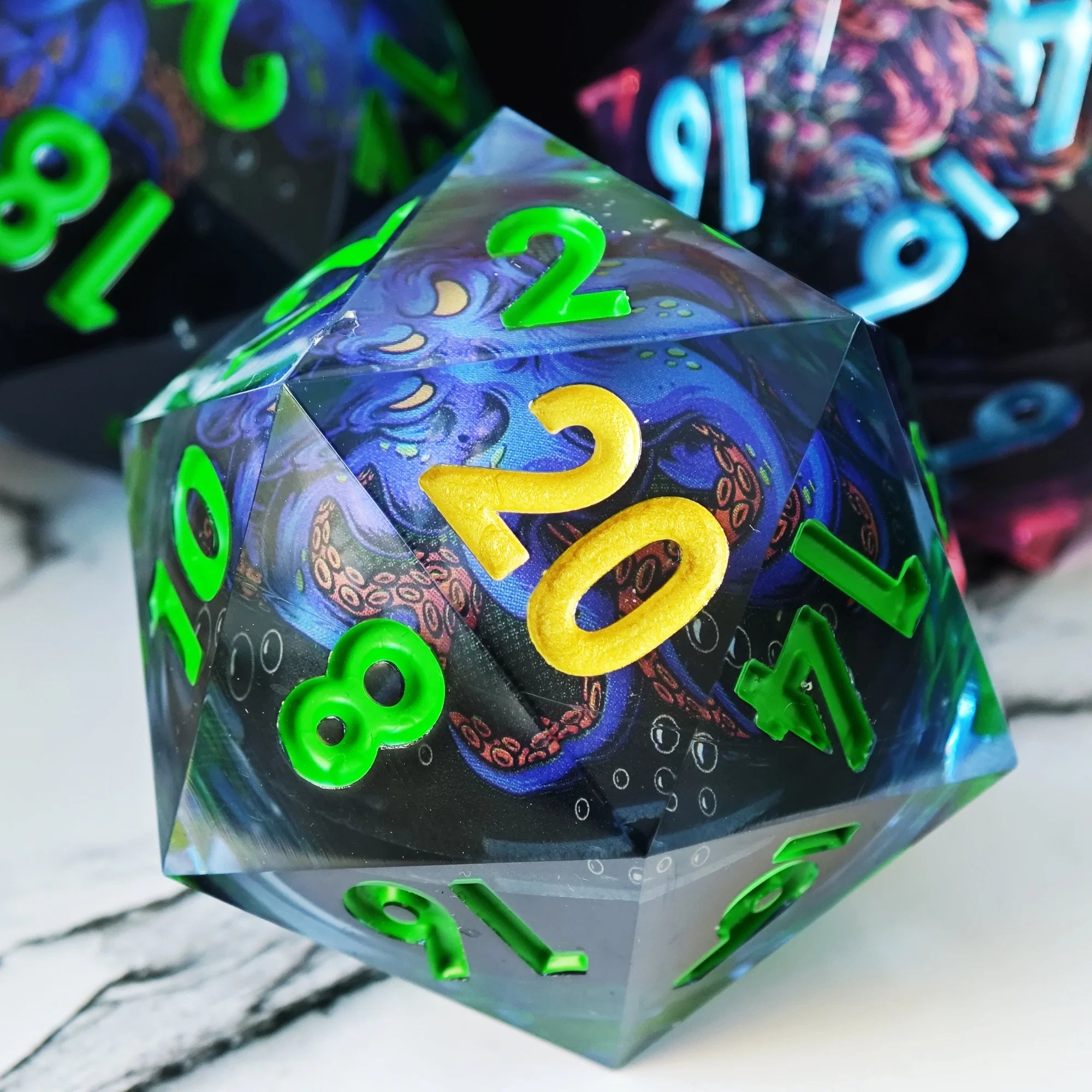 Arcane Hex – Resin 7‑Piece Dice Set