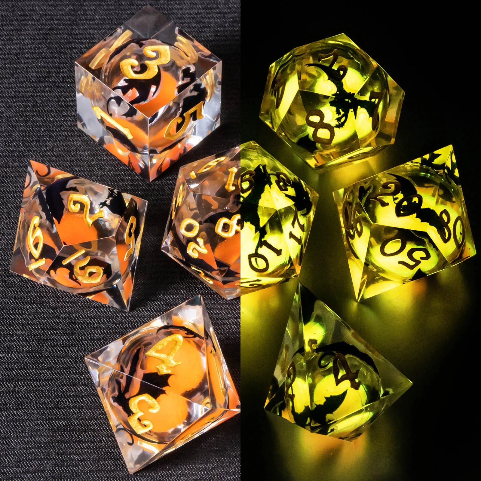 Voidwhisper – Liquid‑Core 7‑Piece Dice Set