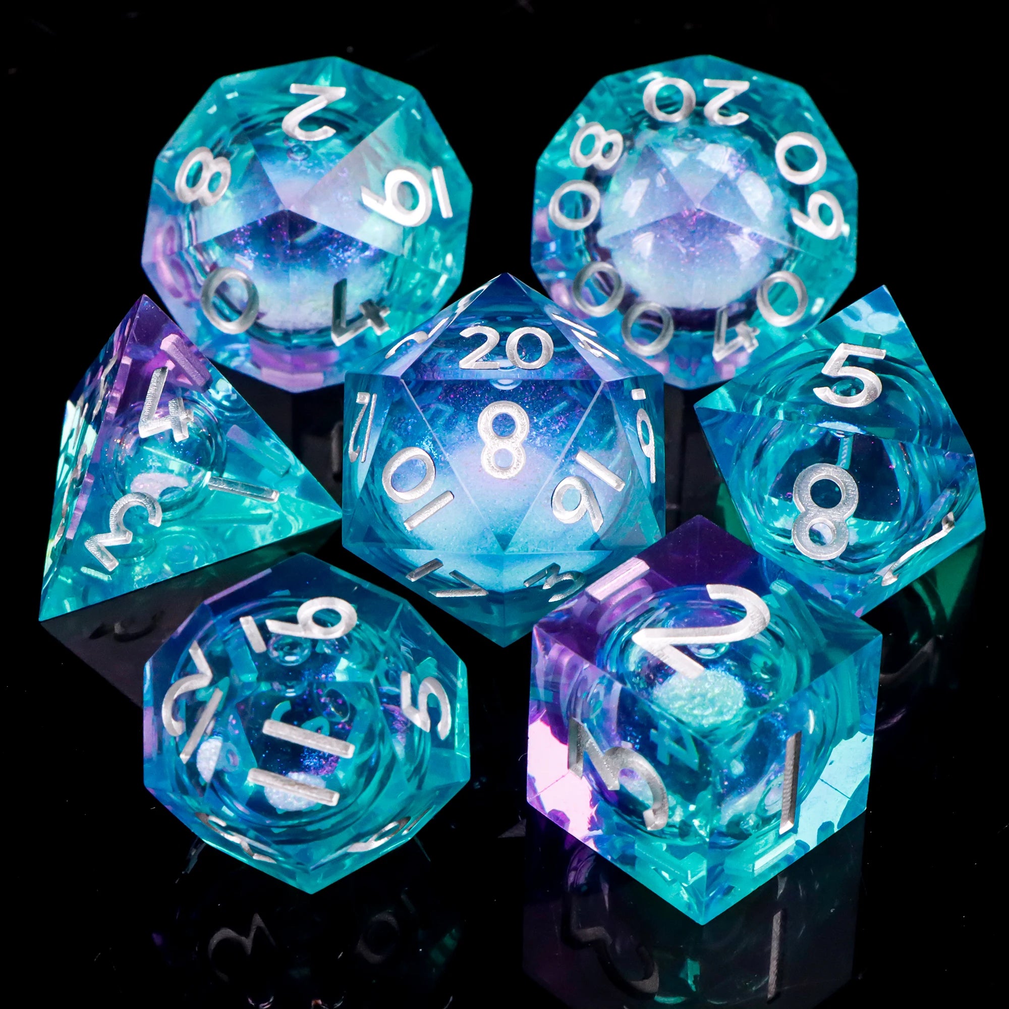 Stormglass – Liquid‑Core 7‑Piece Dice Set