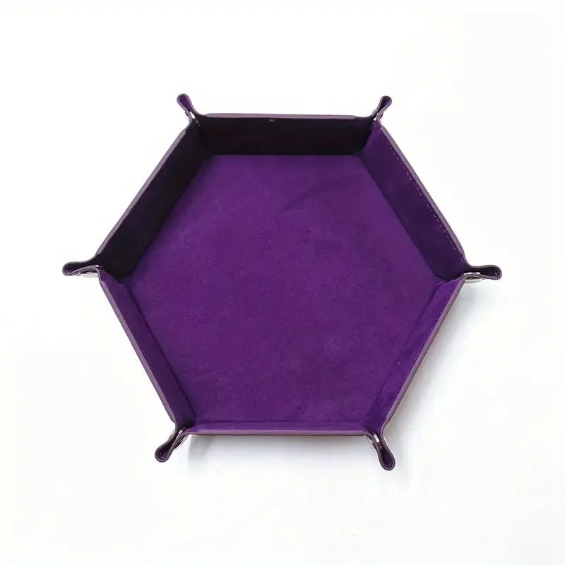 Arcane Ward – Leather & Velvet Folding Dice Tray