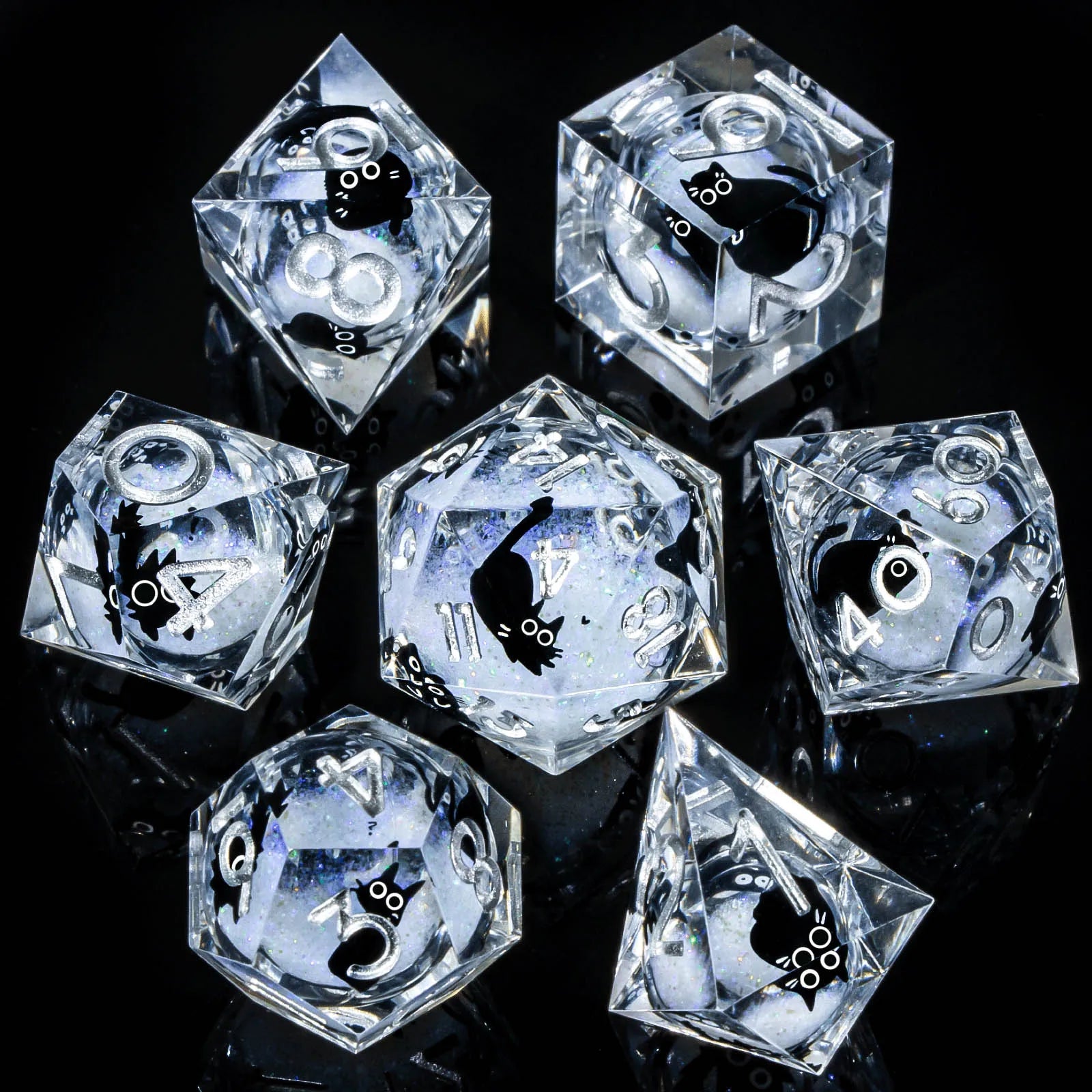 Glacierborn – Liquid‑Core 7‑Piece Dice Set