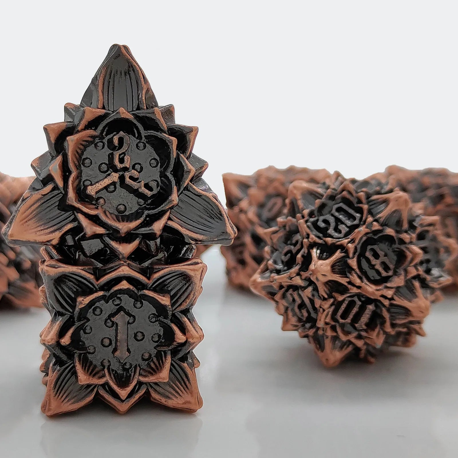 Arcane Aegis – Metal 7‑Piece Dice Set