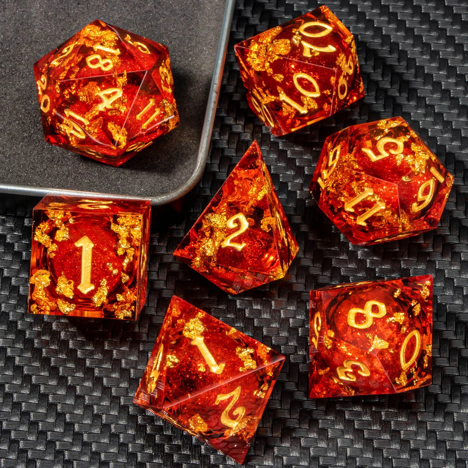 Shadowspire – Metal 7‑Piece Dice Set