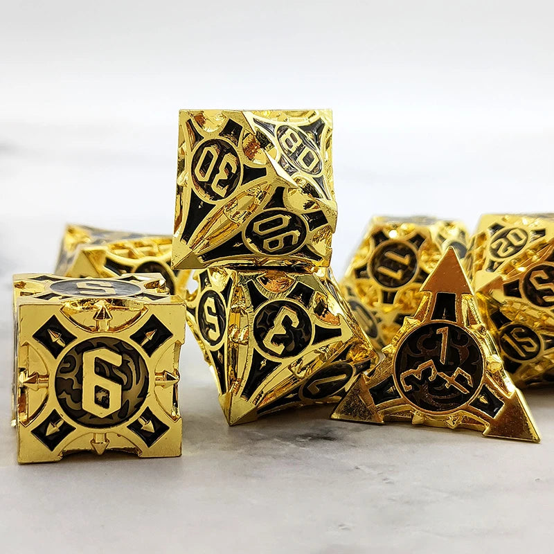 Runestone Forge – Metal 7‑Piece Dice Set