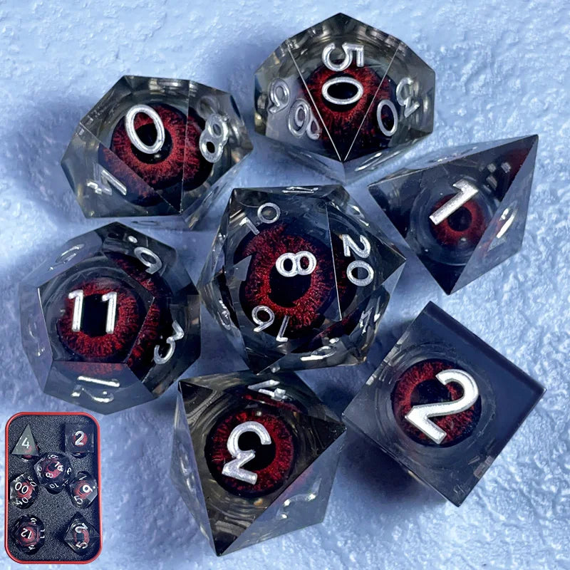 Twilight Aegis – Resin 7‑Piece Dice Set