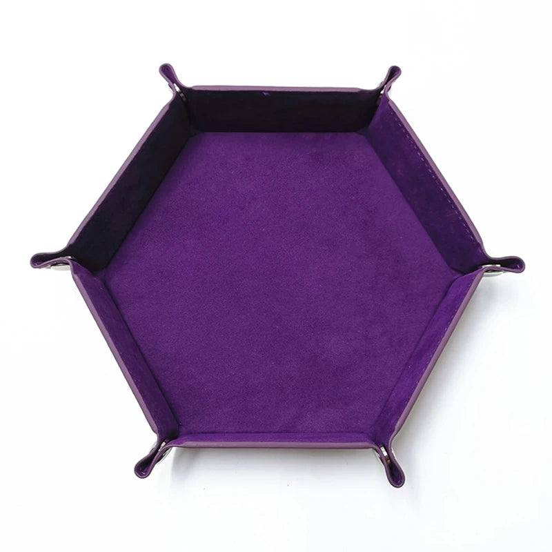 Ethereal Veil – Leather & Velvet Folding Dice Tray